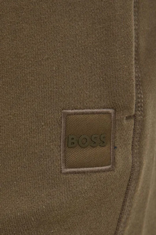 zielony BOSS spodnie dresowe bawełniane BOSS ORANGE
