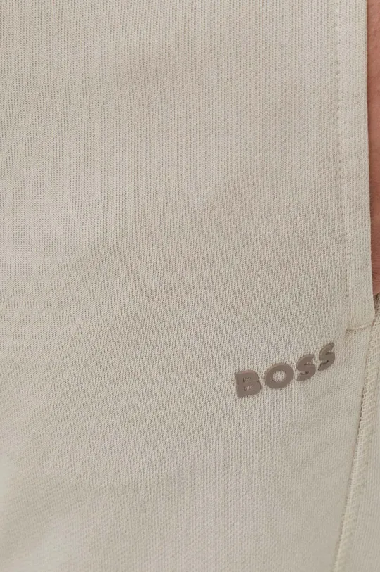 beżowy BOSS spodnie dresowe bawełniane BOSS CASUAL