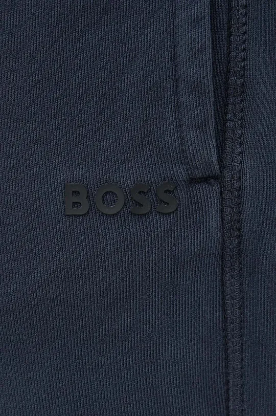 granatowy BOSS spodnie dresowe bawełniane BOSS ORANGE