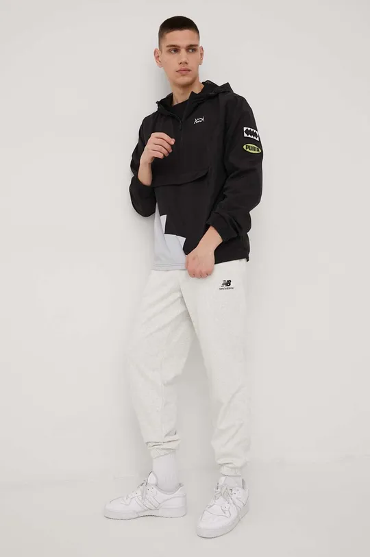 сірий Бавовняні спортивні штани New Balance UP21500SAH Чоловічий