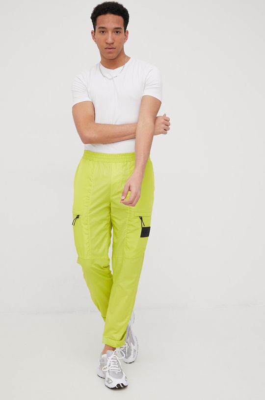 żółto - zielony Calvin Klein Jeans spodnie dresowe Męski