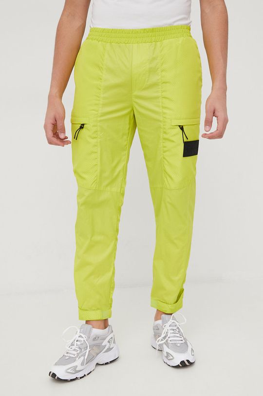 Calvin Klein Jeans spodnie dresowe żółto - zielony