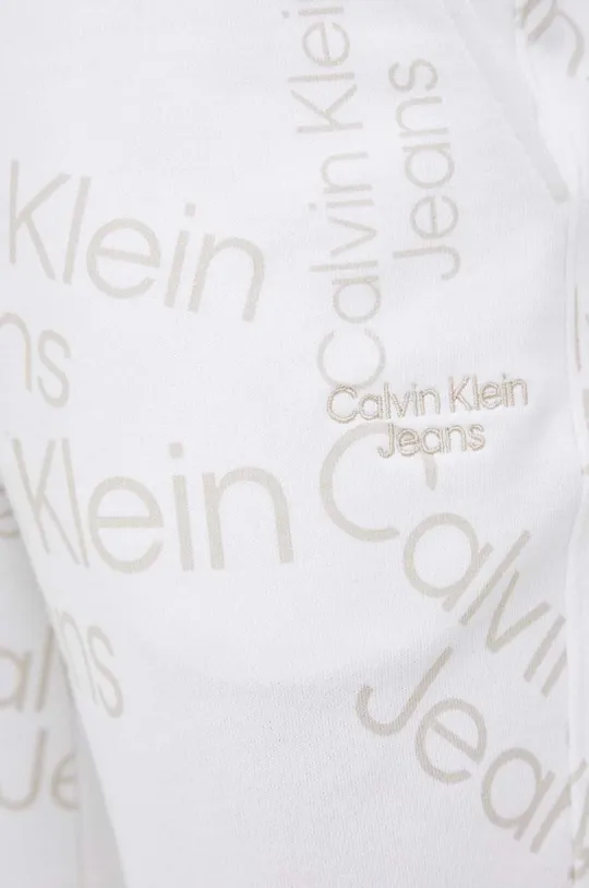 biały Calvin Klein Jeans spodnie dresowe bawełniane J30J320586.PPYY
