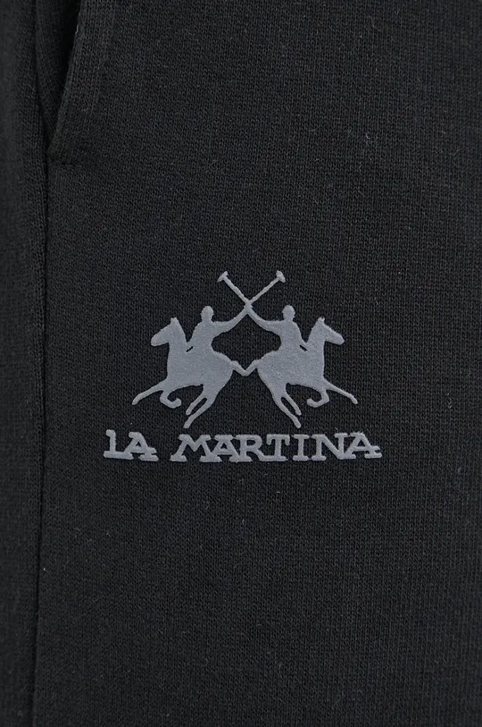 fekete La Martina pamut melegítőnadrág