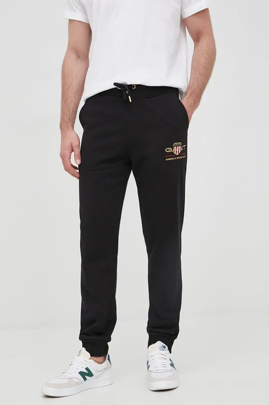 czarny Gant spodnie dresowe 2049005. Męski