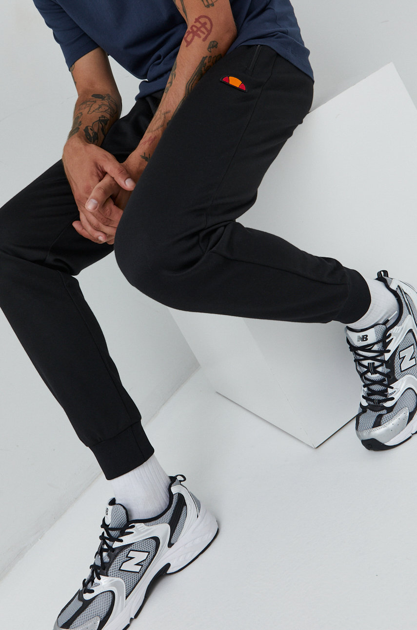 Ellesse spodnie dresowe, męskie kolor czarny gładkie | Answear.com