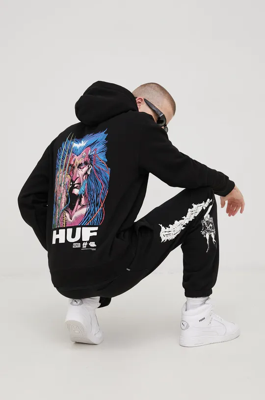 czarny HUF spodnie dresowe x Marvel