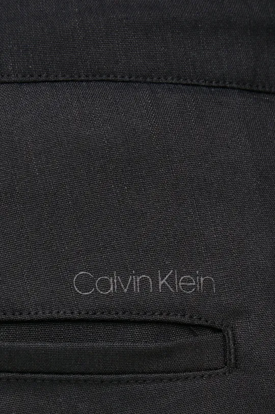 μαύρο Λινό παντελόνι Calvin Klein