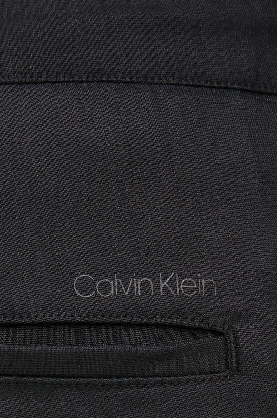 чорний Льняні штани Calvin Klein