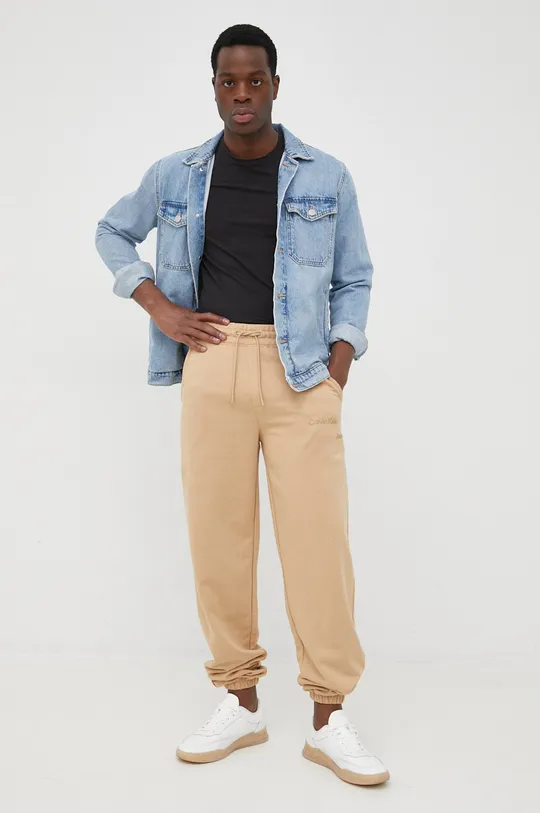 béžová Nohavice Calvin Klein Jeans