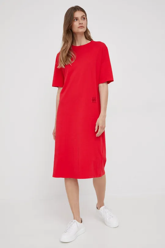 czerwony Armani Exchange sukienka bawełniana 3LYA90.YJ6VZ Damski