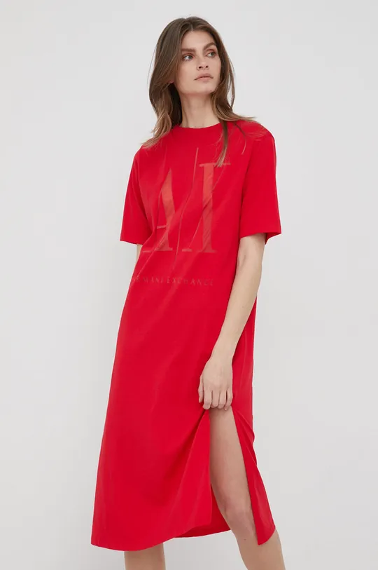 κόκκινο Φόρεμα Armani Exchange Γυναικεία
