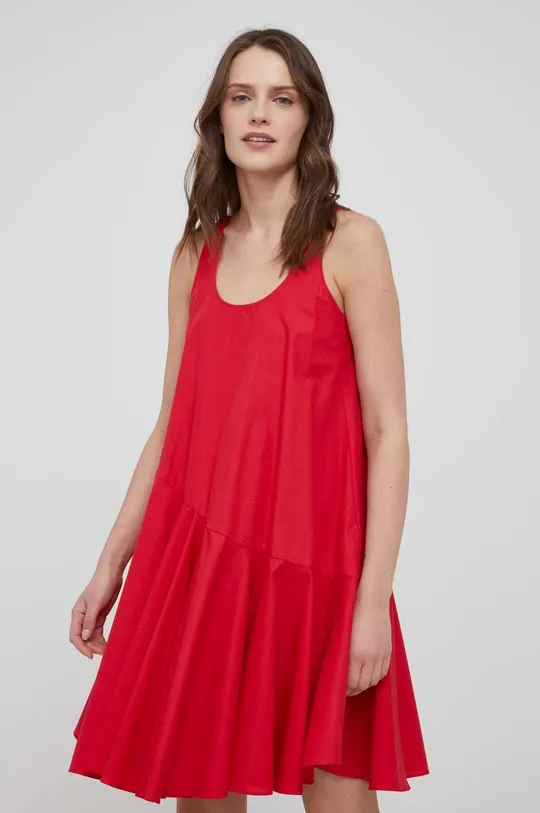 červená Bavlnené šaty Armani Exchange Dámsky