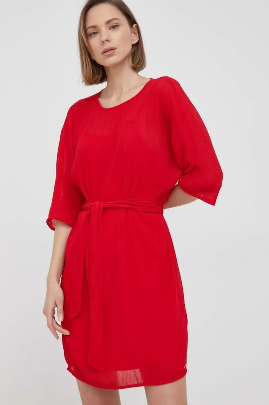 rdeča Obleka Armani Exchange Ženski