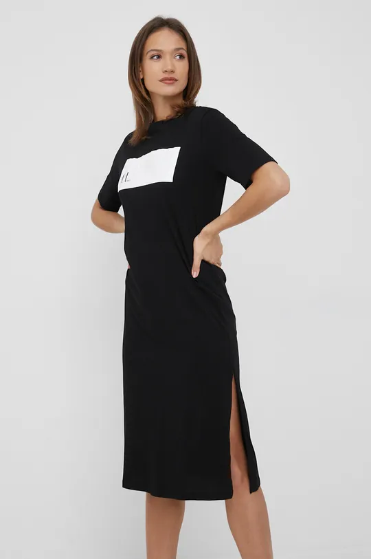 μαύρο Βαμβακερό φόρεμα Armani Exchange Γυναικεία