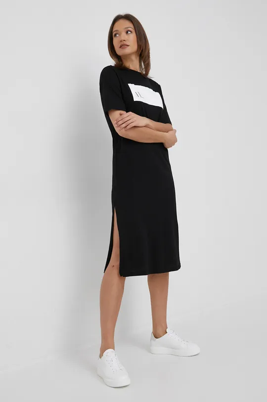 Bavlnené šaty Armani Exchange čierna