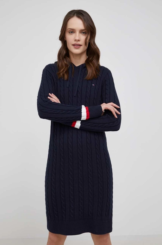 Tommy Hilfiger sukienka bawełniana granatowy