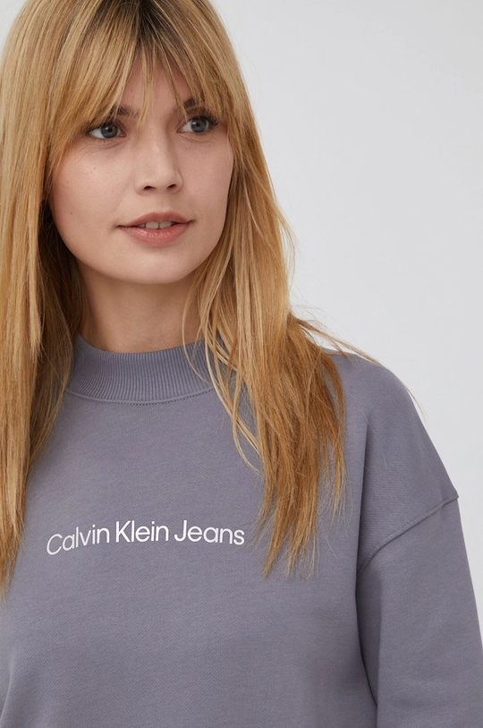 сірий Бавовняна сукня Calvin Klein Jeans