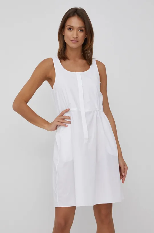 Bavlněné šaty Emporio Armani bílá