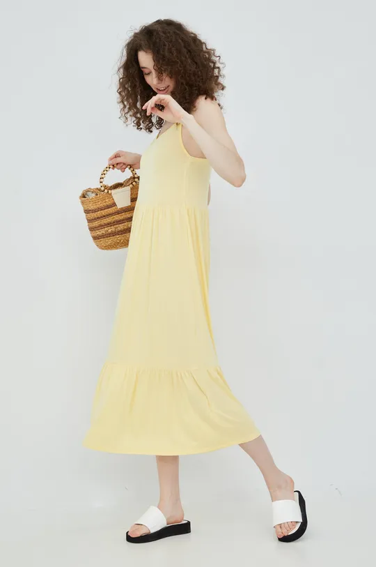 κίτρινο Φόρεμα Pieces Γυναικεία
