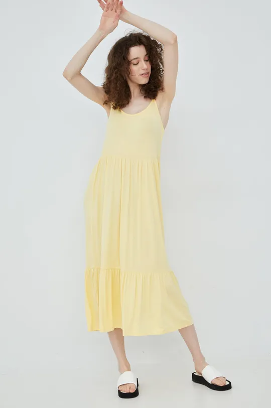Φόρεμα Pieces κίτρινο