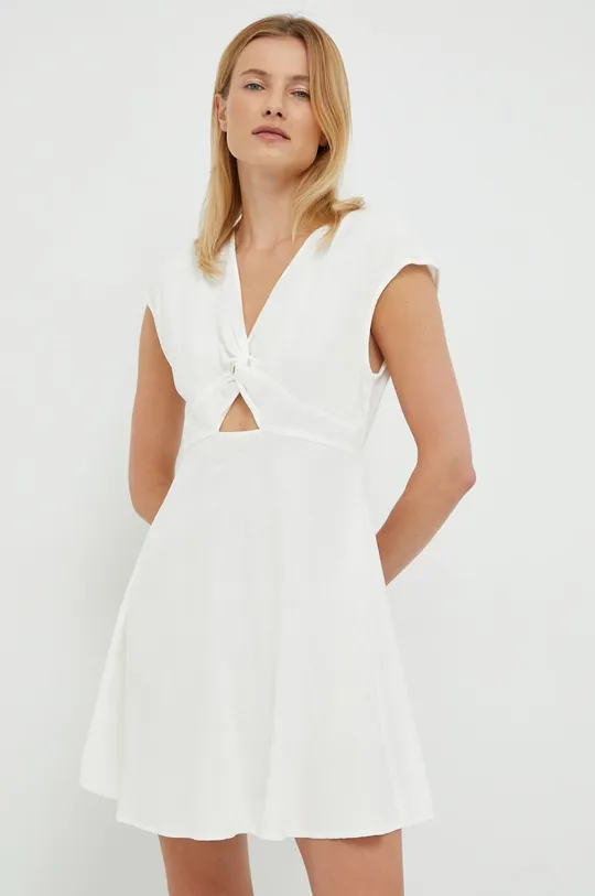 λευκό Φόρεμα από λινό μείγμα Vero Moda Γυναικεία