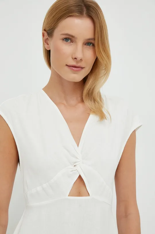 biela Šaty s prímesou ľanu Vero Moda