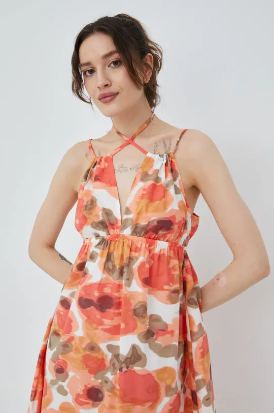 oranžová Bavlnené šaty Vero Moda