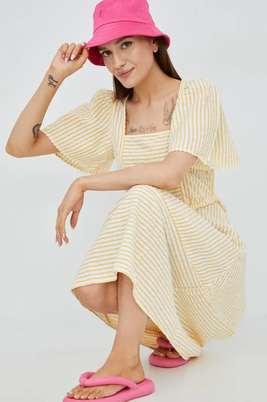 κίτρινο Βαμβακερό φόρεμα Vero Moda Γυναικεία