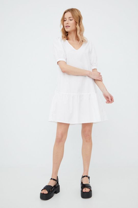 Bavlnené šaty Vero Moda biela