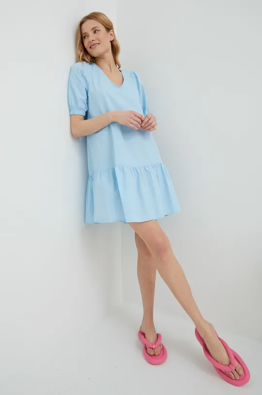 Βαμβακερό φόρεμα Vero Moda μπλε