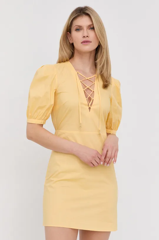 κίτρινο Βαμβακερό φόρεμα Patrizia Pepe Γυναικεία