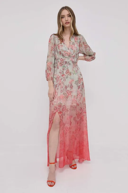 πολύχρωμο Φόρεμα από συνδυασμό μεταξιού Guess Γυναικεία