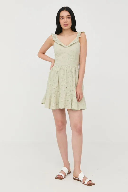 Pamučna haljina Guess zelena