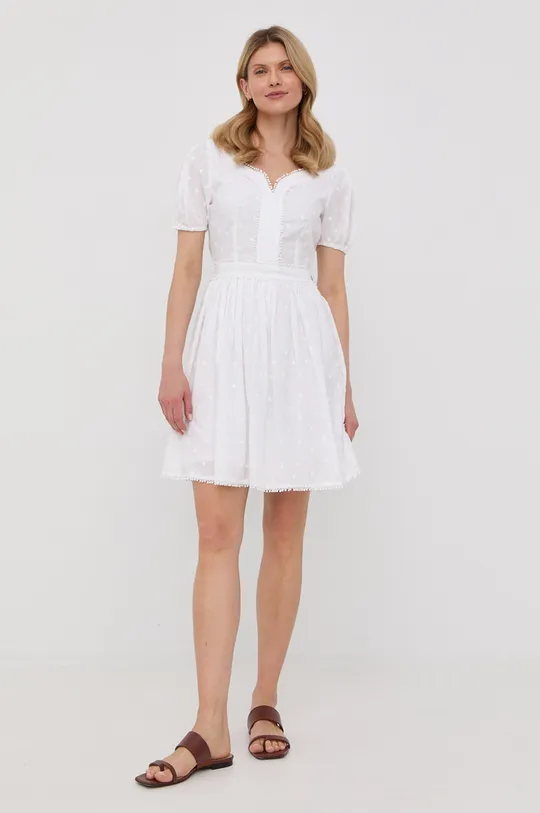 Pamučna haljina Guess bijela