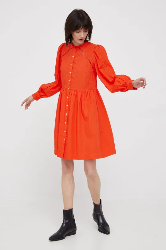 Βαμβακερό φόρεμα Y.A.S πορτοκαλί
