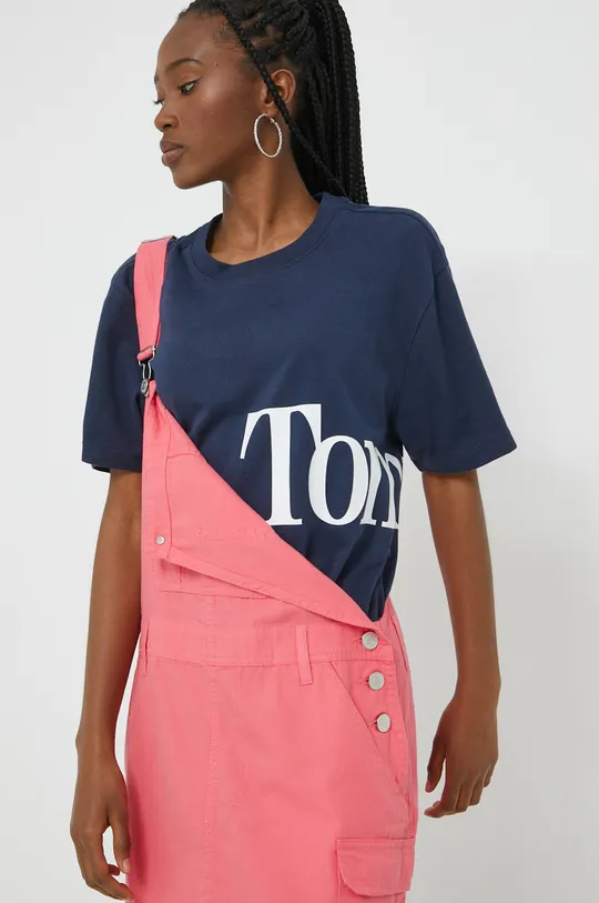 różowy Tommy Jeans sukienka bawełniana DW0DW12863.PPYY