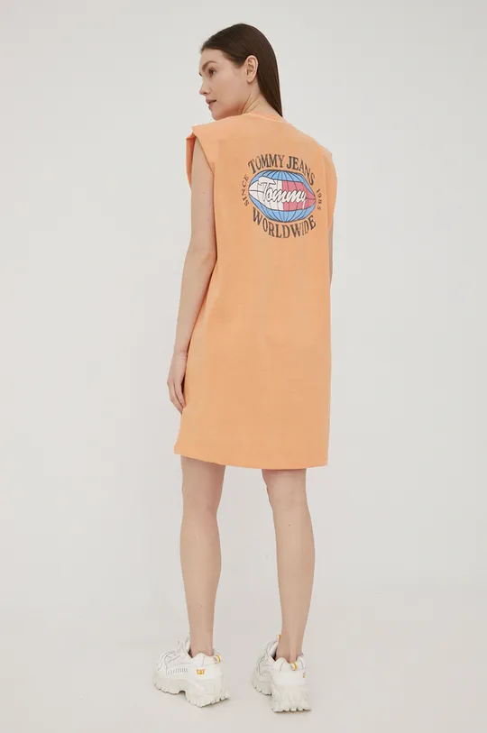 pomarańczowy Tommy Jeans sukienka bawełniana DW0DW12885.PPYY