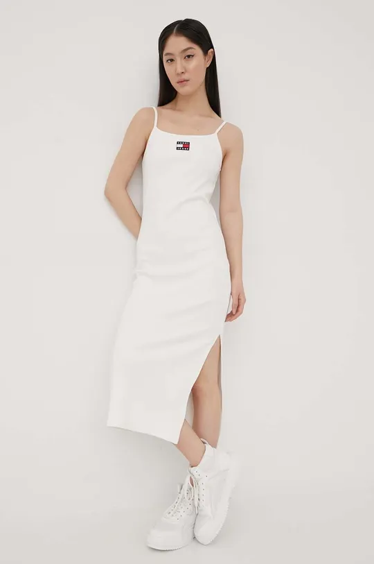 λευκό Φόρεμα Tommy Jeans Γυναικεία