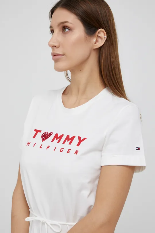 белый Хлопковое платье Tommy Hilfiger