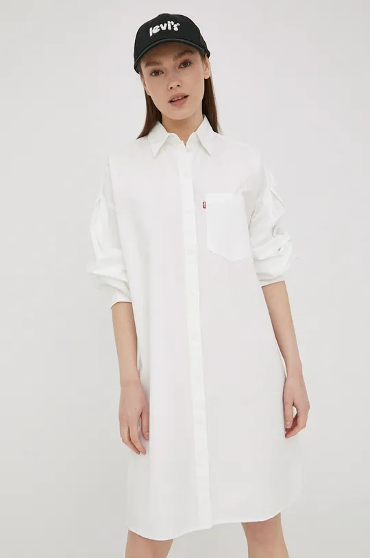 λευκό Βαμβακερό φόρεμα Levi's Γυναικεία