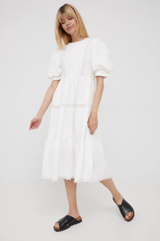 λευκό Βαμβακερό φόρεμα Y.A.S Γυναικεία