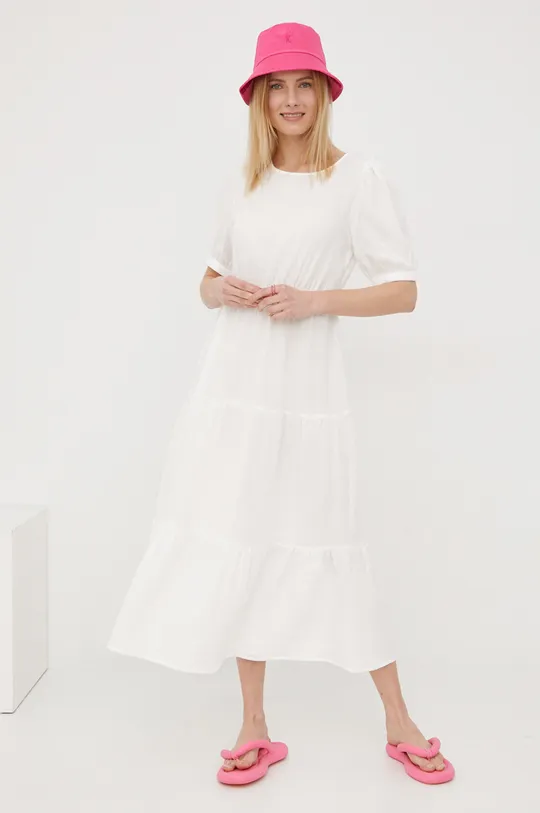 Βαμβακερό φόρεμα JDY λευκό