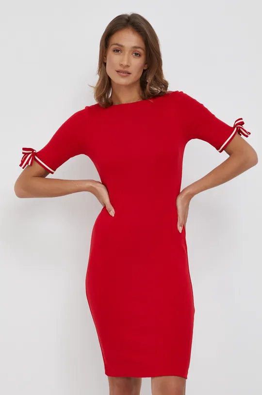 κόκκινο Βαμβακερό φόρεμα Lauren Ralph Lauren Γυναικεία