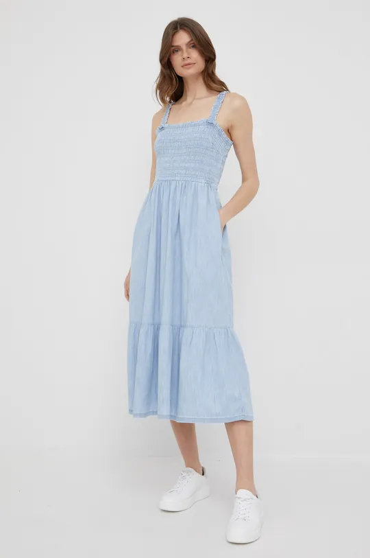 Βαμβακερό φόρεμα GAP μπλε