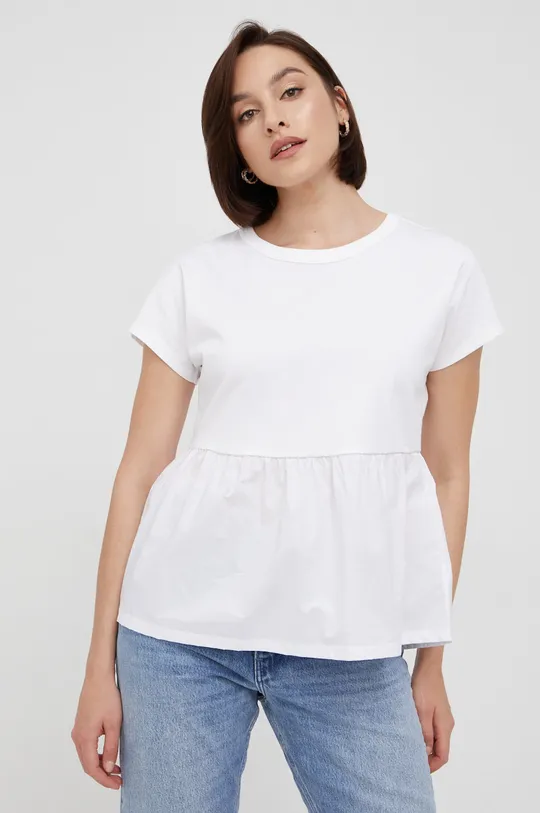 λευκό Βαμβακερό μπλουζάκι GAP Γυναικεία