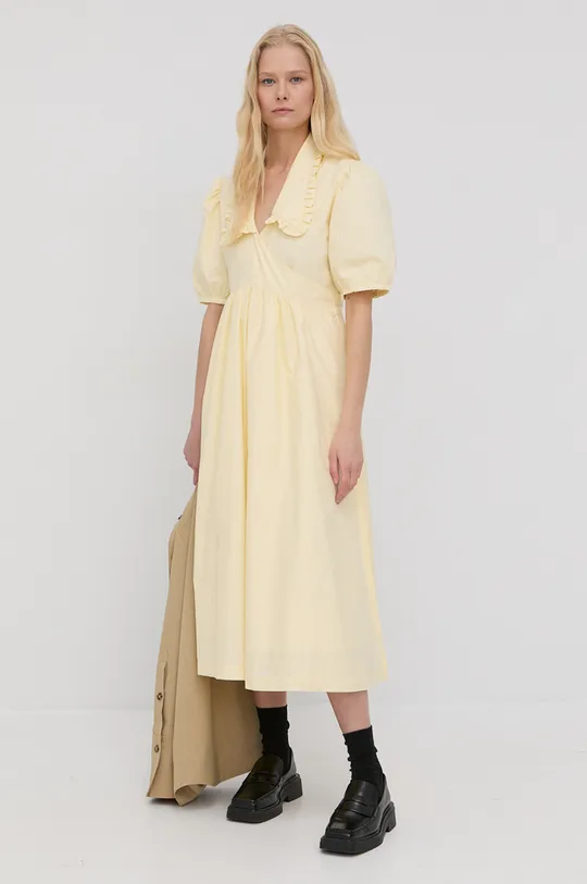 κίτρινο Βαμβακερό φόρεμα Herskind Γυναικεία