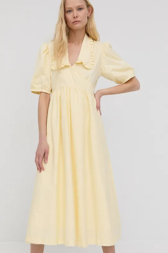 Βαμβακερό φόρεμα Herskind κίτρινο