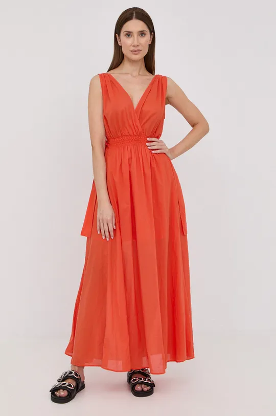 pomarańczowy Marella sukienka bawełniana Damski