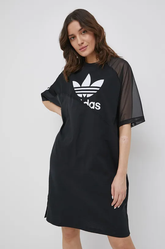 czarny adidas Originals - Sukienka Adicolor HC0637 Damski